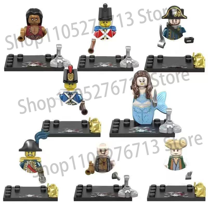 Classic Movie Pirates of the Caribbean Figures Building Blocks Sets Captain Jack Sparrow Davy Jones Accessories Children's Toys