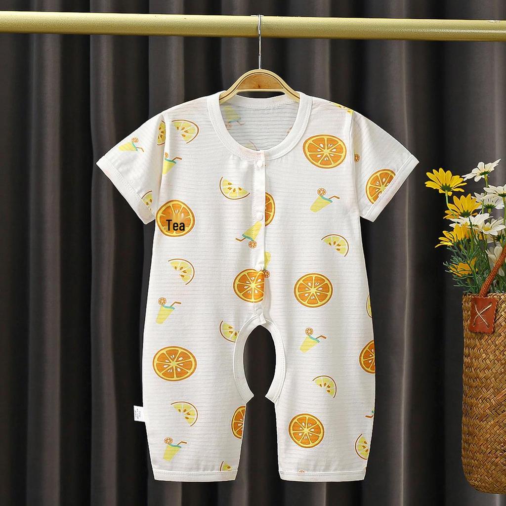 2023 Korean Style Infant Short Sleeve Cotton Bodysuit - Summer Thin Baby Jumpsuit