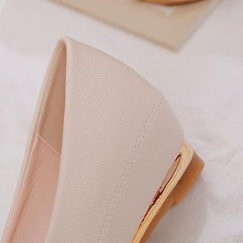 Women Pointed Toe Solid Color Shoes Ladies Non-slip Middle Heel Rhinestone Shoes Shallow Mouth Comfortable Shoes Footwears