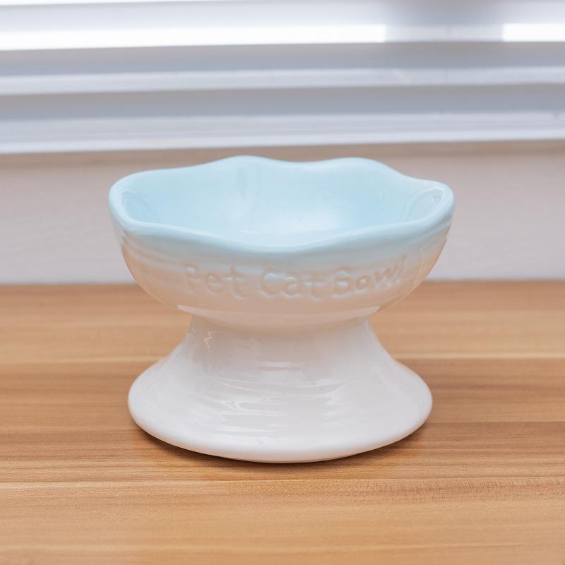 1pc High Appearance Ceramic High Foot Bowl Anti Overturning Pet Bowl Cat and Dog Bowl Grain Drinking Bowl Pet Supplies