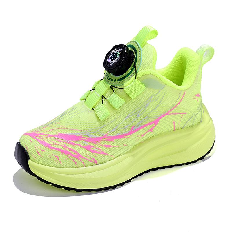 Kindersportschuhe 2025 Herbst neue drehbare Knopf gutaussehende Jungen Mesh atmungsaktive Laufschuhe