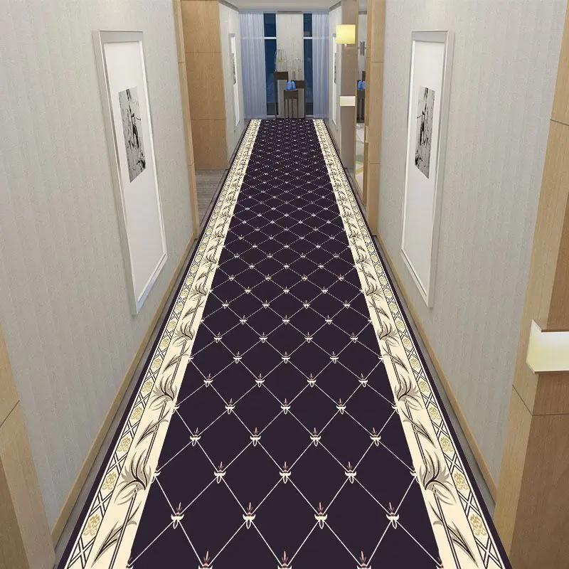Classical Corridor Carpets Hallway Decor Chinese Style Long Runner for Aisle Passageway Decoration Home Red Carpet Washable Mats