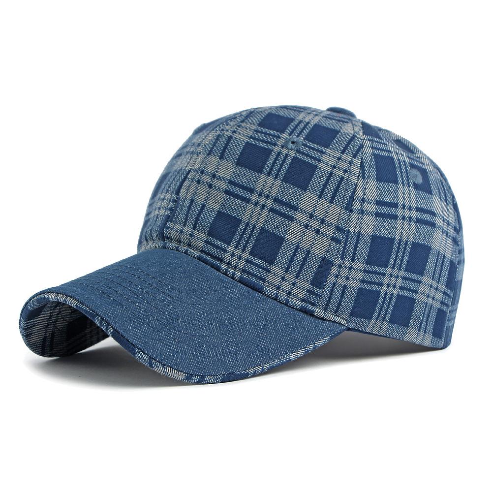 Frühlings-Karomuster Denim Baseballkappe
