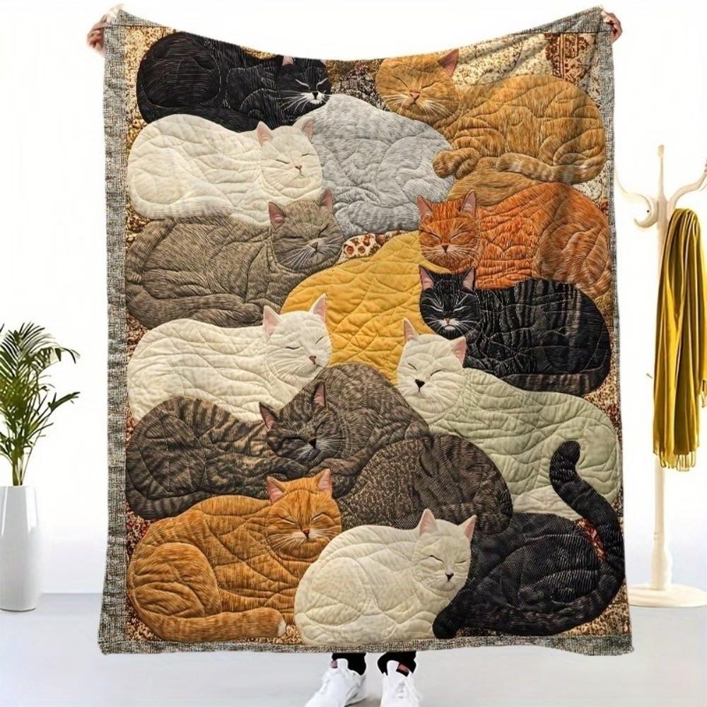 Cartoon Print Nap Blanket Creative Pattern Lightweight All Season Blanket Soft Machine Washable Decorative Throw Blanket Camping
