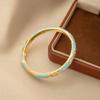 Enamel Vintage Cloisonne Bangle Traditional Women's Hand Bracelet Flower Bangle  Girls