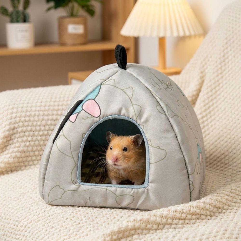 Breathing Hamster Cool House Cartoon Print Animal Hideout Universal Fit Guinea Pig Nest  All-season