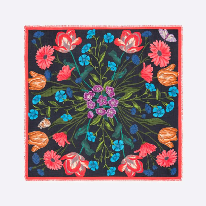 

BIMBA Y LOLA Botanical Flower Black Shawl B256AII001BKF Black_FREE