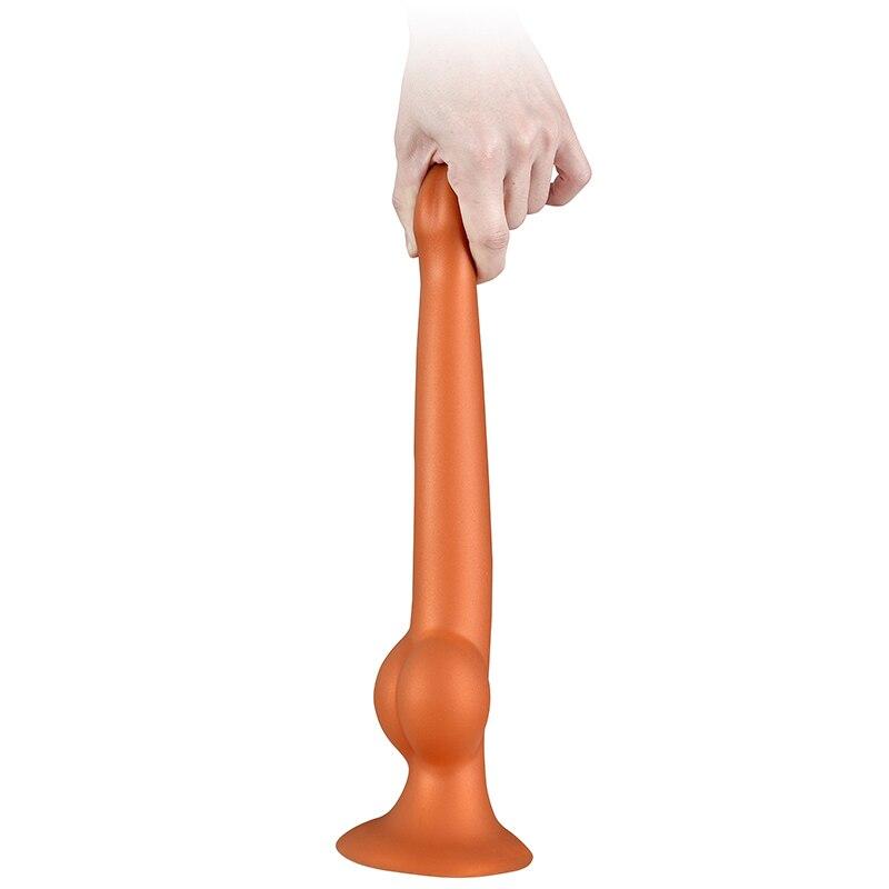 Liquid Silicone Anal Dildo with Suction Cup Soft Realistic Dick Penis Female Masturbator Big Butt Plug Sex Toy for Women Lesbian