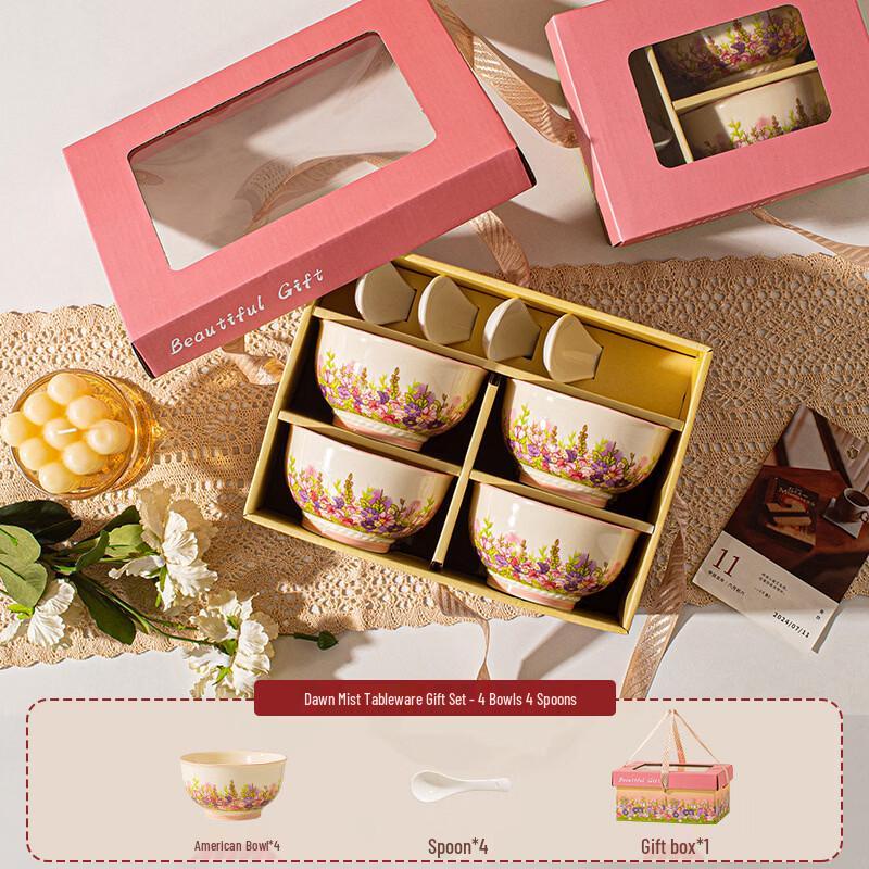 Abay Dusk Garden Enamel-Glazed Ceramic Dinnerware Set