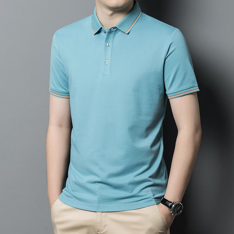 High-End Summer Men's Lapel Polo Shirt Short Sleeve T-shirt Men's Korean Trend T-shirt with Collar Half Sleeve Short Shirt