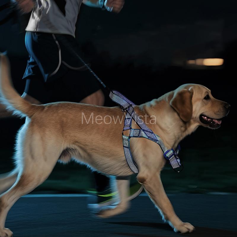 Anti-Escape Martingale No Pull Reflective Dog Harness Adjustable Lightweight Nylon Vest for Large Dogs Labrador Golden Retriever