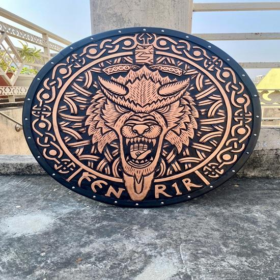 

Viking Fenrir Wolf Shield 60.96 cm Norse Décor, Cosplay, LARP Wall Decor Home Office Birthday Gift Item