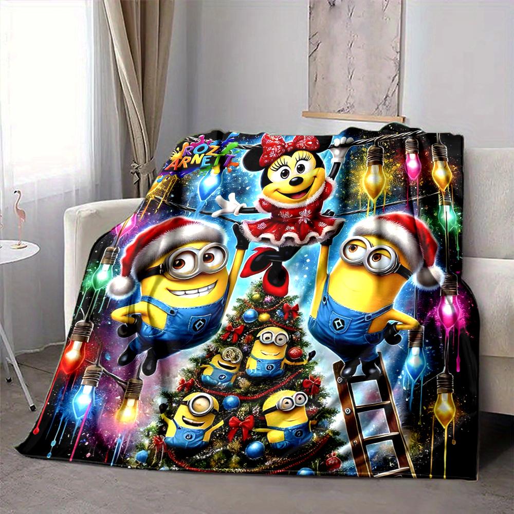 1Pc Minions Bananas Party Blanket Soft And Comfortable Casual Warm Camping Travel Christmas Halloween Gift M91750
