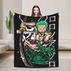 Luffy Roronoa Zoro Blanket Anime  Wool Novelty Warm Throw Blankets for Home Restaurant Autumn/Winter,