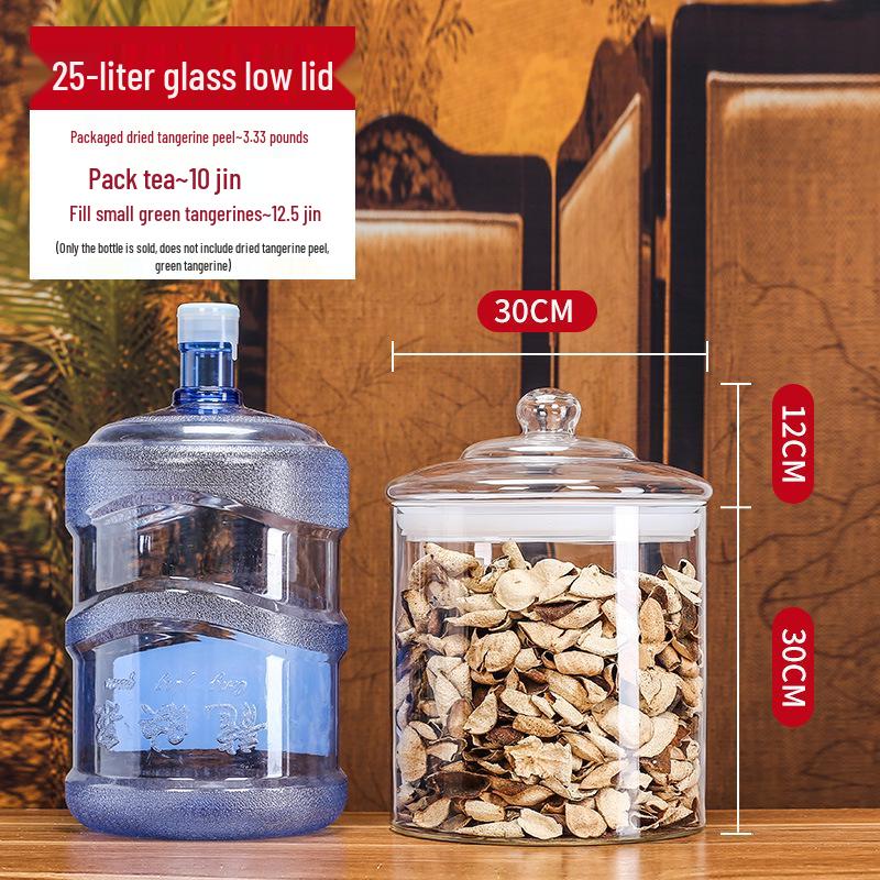 Large Glass Food-Grade Storage Jar for Dried Tangerine Peel and Tea Sealed for Freshness