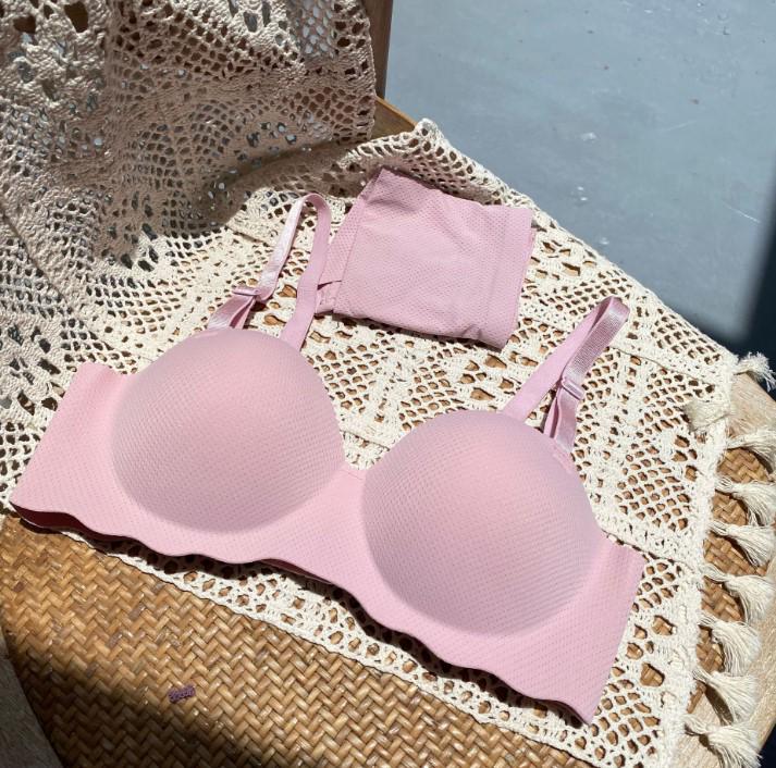 Damen kabelloser Push-Up nahtloser Halbschalen-BH für kleine Brüste