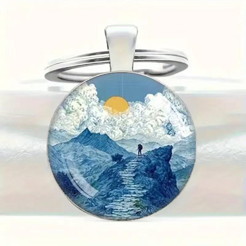 

Fashion Alloy Keychain Pendant Round Metal Key Ring Durable Lightweight Portable Accessory for Everyday Use and Gift Giving One Size