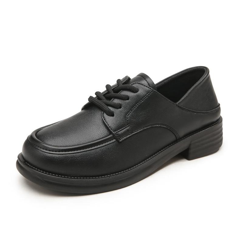2026 Spring Autumn Women's Black Lace-Up Oxford Shoes Comfortable Daily Office & Casual Shoes