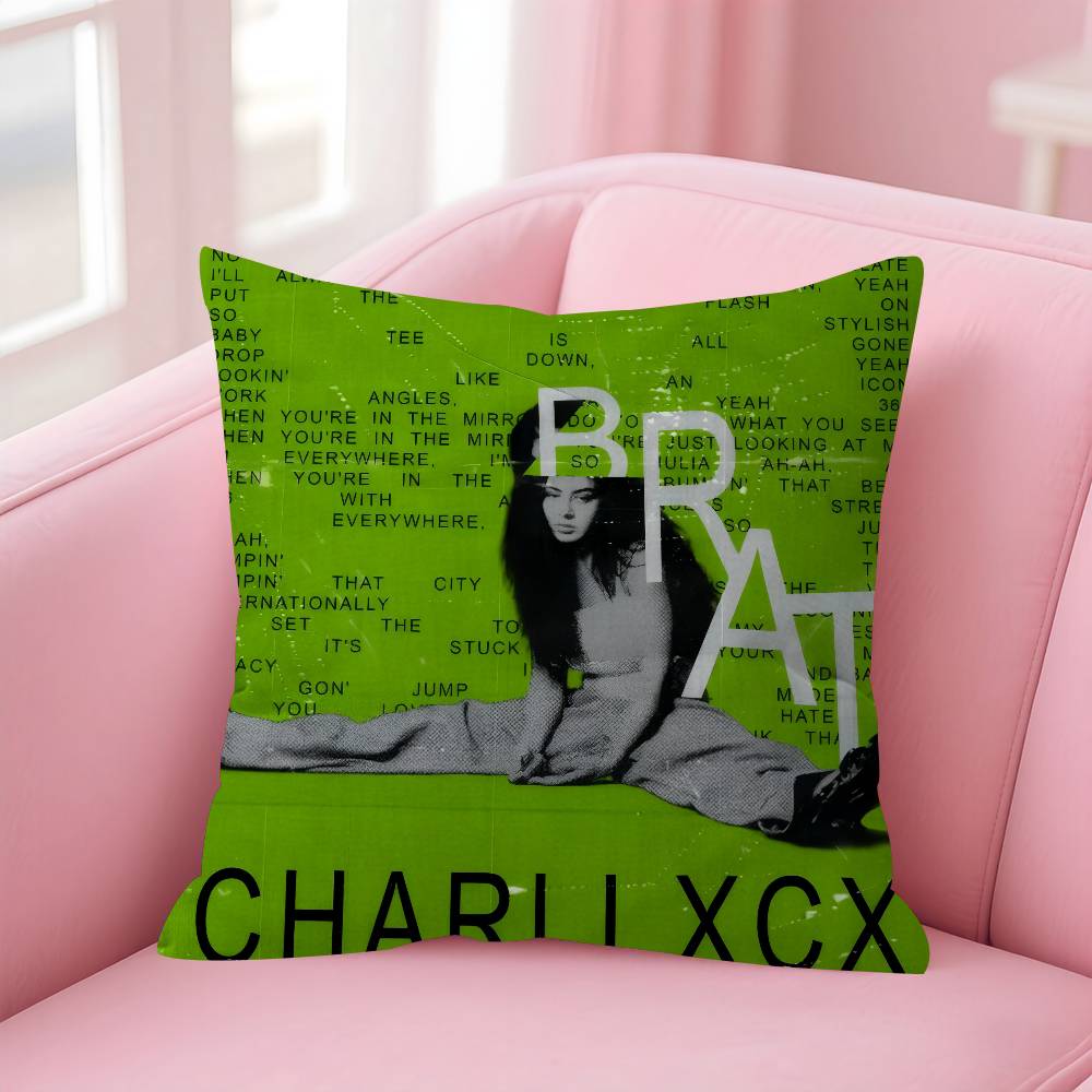 Singer CCharli XCX BRAT  Cushion Cover 30x50 Polyester Sofa Cushions Decorative Throw Pillows Home Decoration Pillowcover