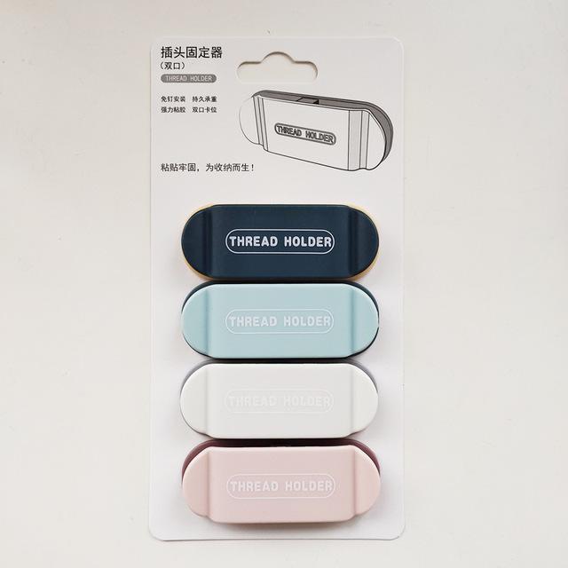 

4 шт. Зажим для провода для зарядки, держатель с резьбой, крючок для вилки без перфоратора, регулятор провода, настенный органайзер для хранения, стойка, фиксатор кабеля