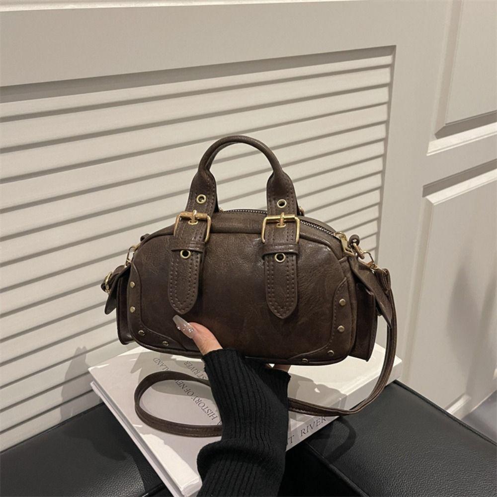 Pu Leather Vintage Underarm Bag Spicy Girl Locomotive Pack Punk Armpit Bag  Girls