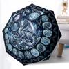 Winter Dragon Mandala Pattern Umbrella, Portable and Foldable Design, 8 Ribs, a Casual Accessory for Halloween, Christmas, and Birthday Gifts.