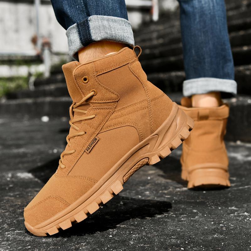 Couple High Top Boots Outdoor Training Boots Men's Women's Hiking Mountaineering Shoes Autumn Anti Slip Wear-Resistant Shoes