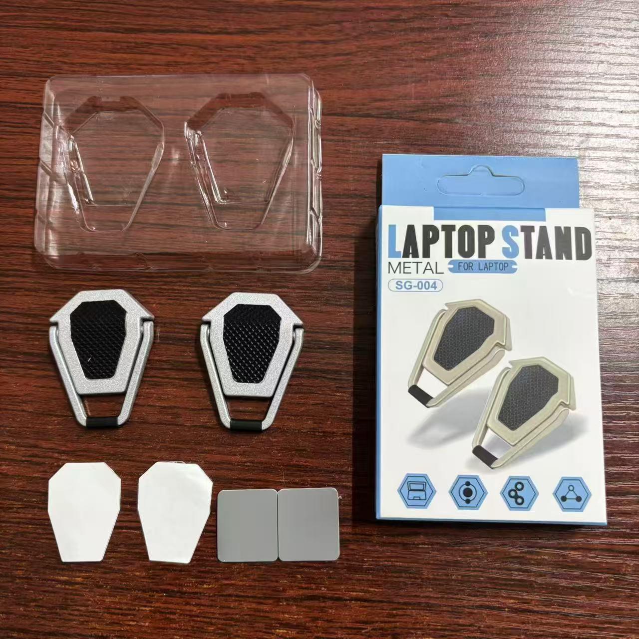 Shield Invisible Zinc Alloy Laptop Stand: Folding Desktop Riser & Computer Back Sticker