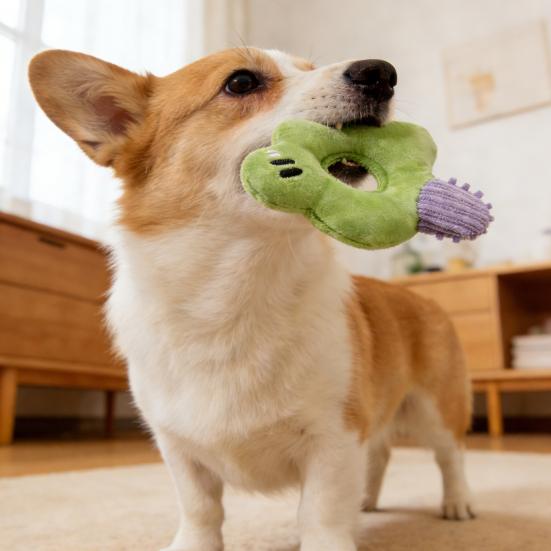 Squeaky Stuffed Dog Toy Soft Plush Pet Chew Toy Interactive Crinkle Puppy Teething Toy for Small Medium Dogs Cats