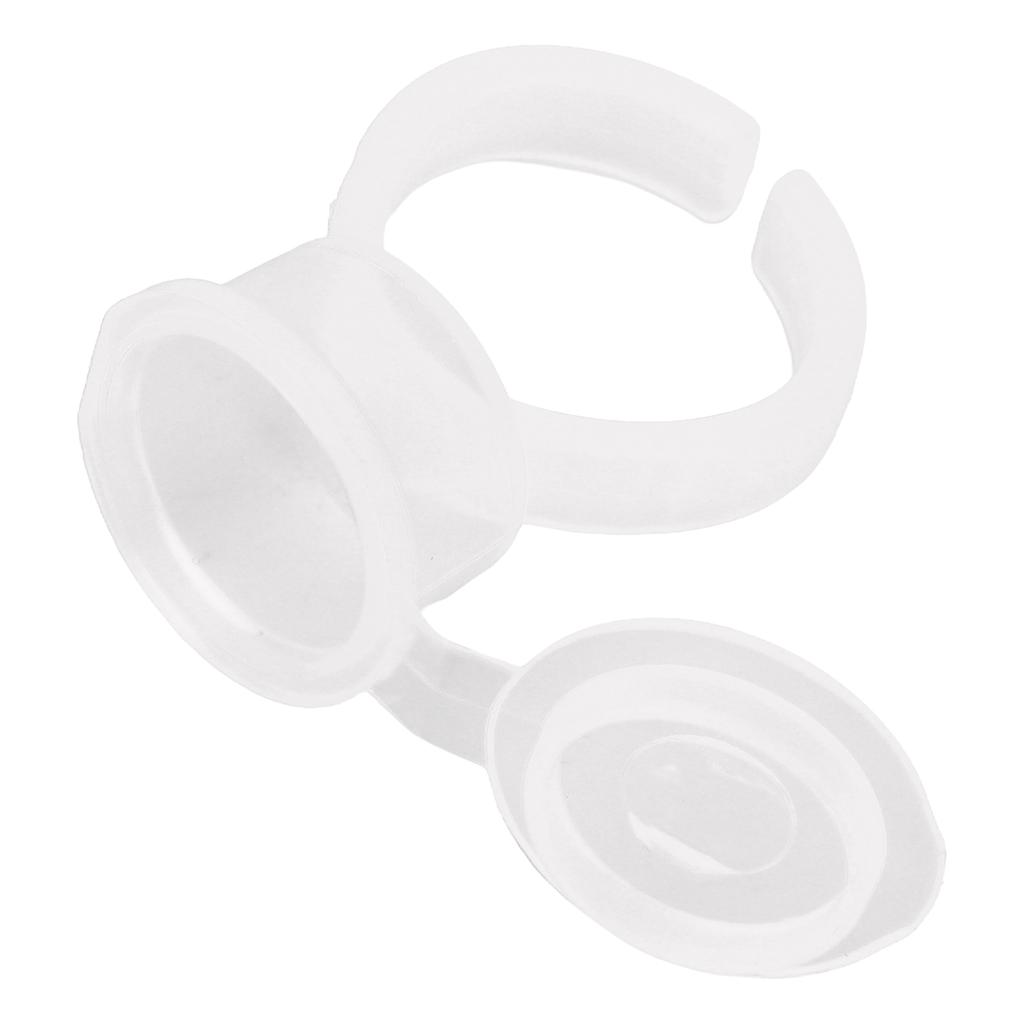50Pcs Microblading Pigment Ring Cups with Cover for Tattoo Ink Semi Permanent Makeup Eyebrow Glue