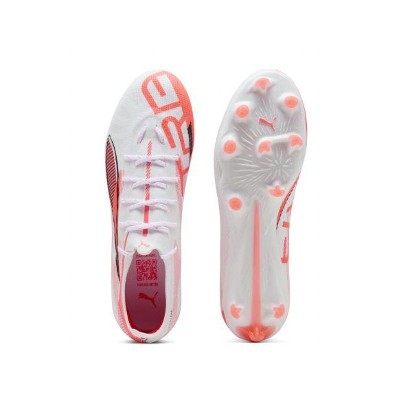 Puma Ultra Pro 5 FG AG Unlimited Pack Men Sneakers White Black Glowing-Red 108161-01