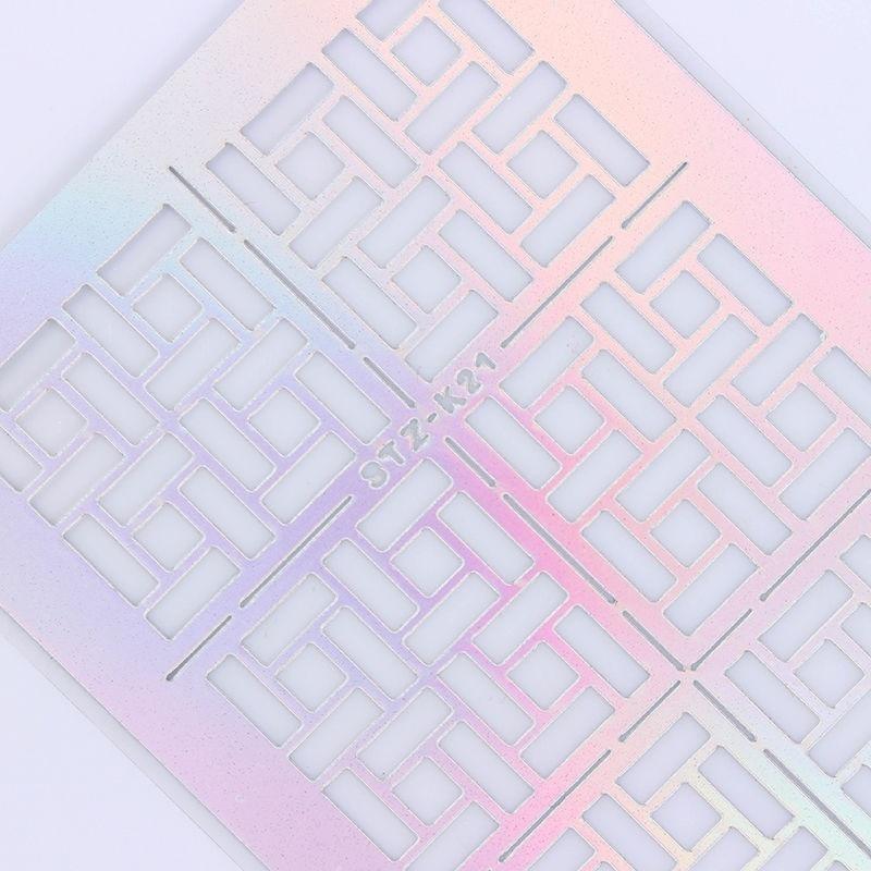 6Pcs Nail Art Vinyls Nagel Schablonen Sticker Irregulär Muster Stencil Stickers random