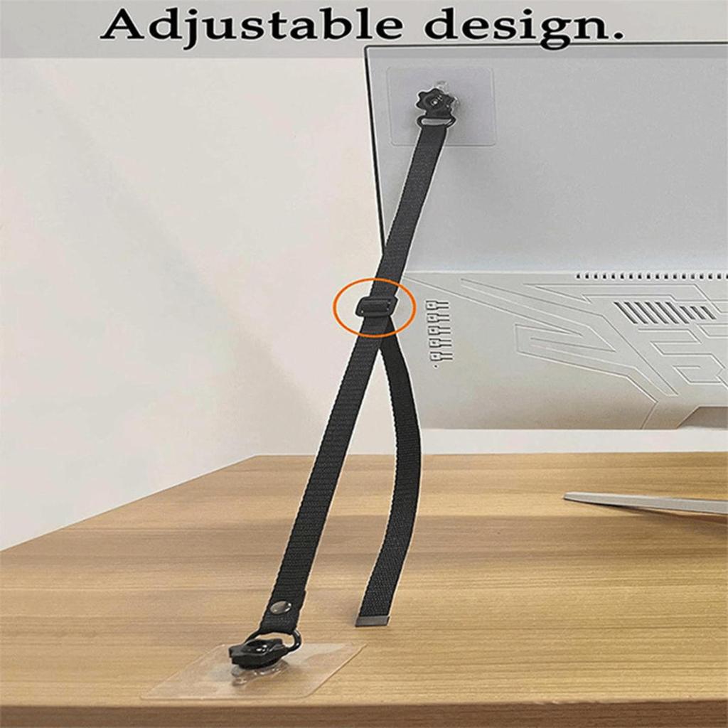 Adjustable TV Safety Straps No-Drill Adhesive Anti-Tip Furniture Anchors for Baby Proofing Flat Screens Fix To Wall