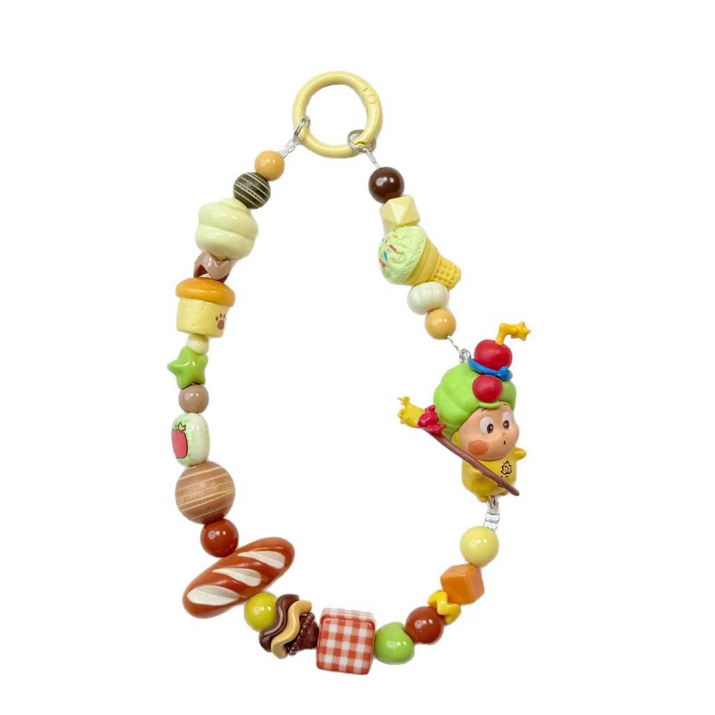 Star Beaded Doll Keychain: Cartoon Dopamine Charm for Phone, DIY Backpack Pendant, or Ornament