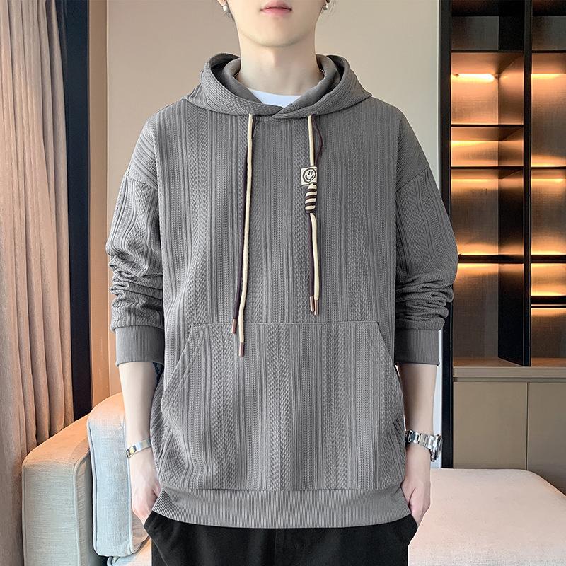 

Осенний свитер с капюшоном из жаккарда, мужской свободный свитер в ленивом стиле, универсальная корейская версия трендового пальто Ruffian Handsome 4XL