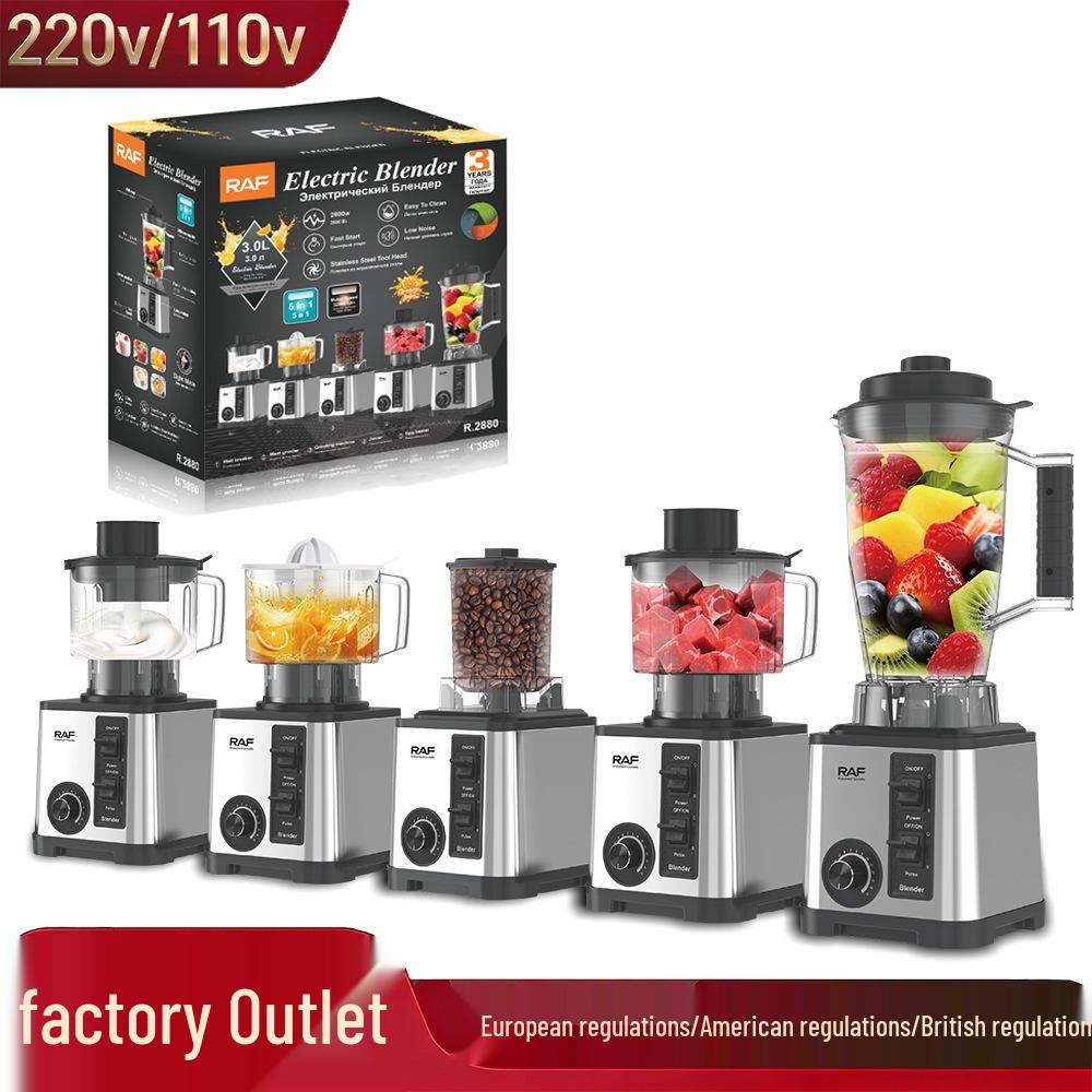 5-in-1 High-Power Stainless Steel Blender: Mixer, Meat Grinder, Ice Crusher, Juicer