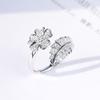 New Creative Floral Rings Fashionable Large Flower Full Diamond Ring for Women European and American Zircon