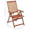 Folding Garden Chairs 3 pcs with Cushions Solid Acacia Wood