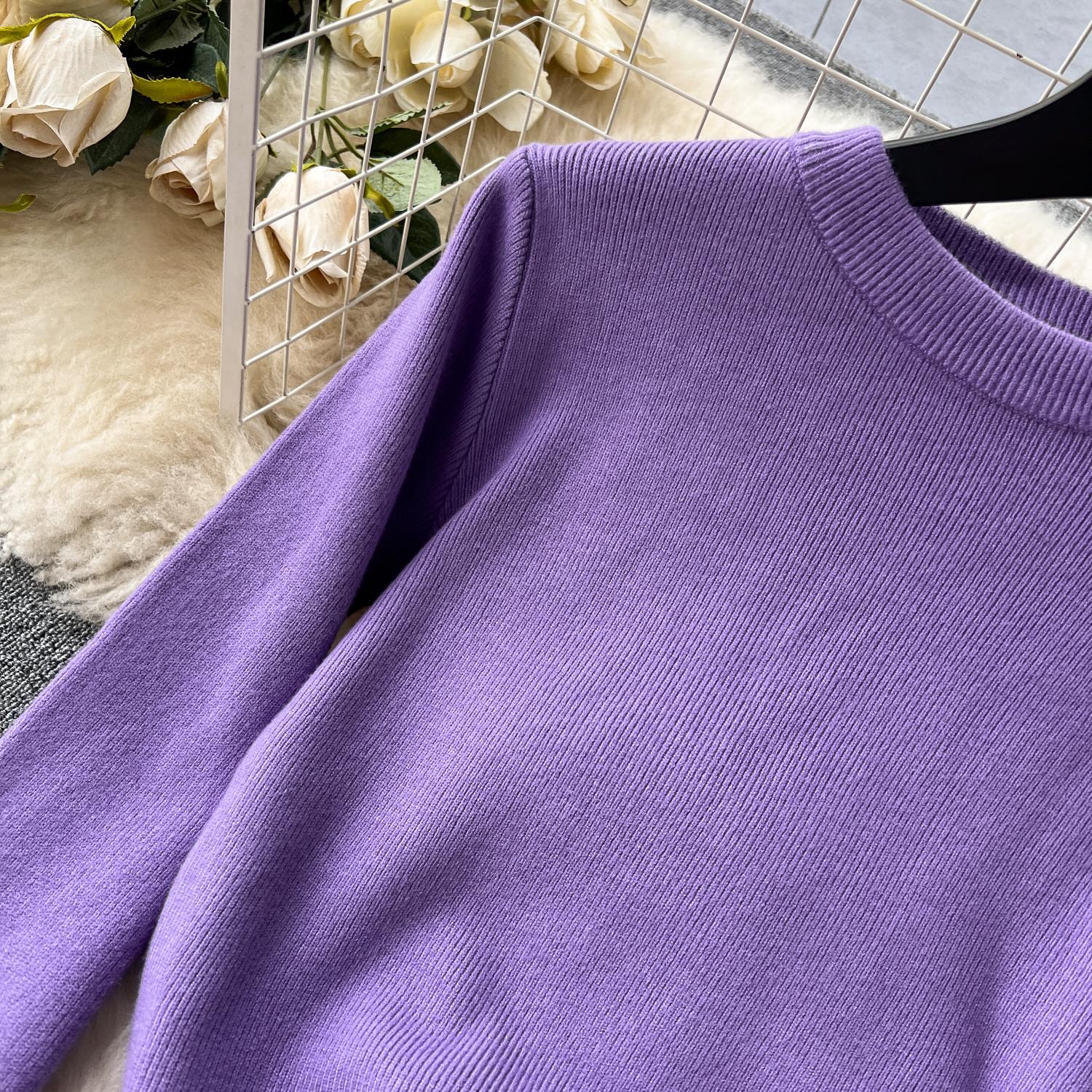 Высококачественный вязаный модный комплект в ленивом стиле — фото 10