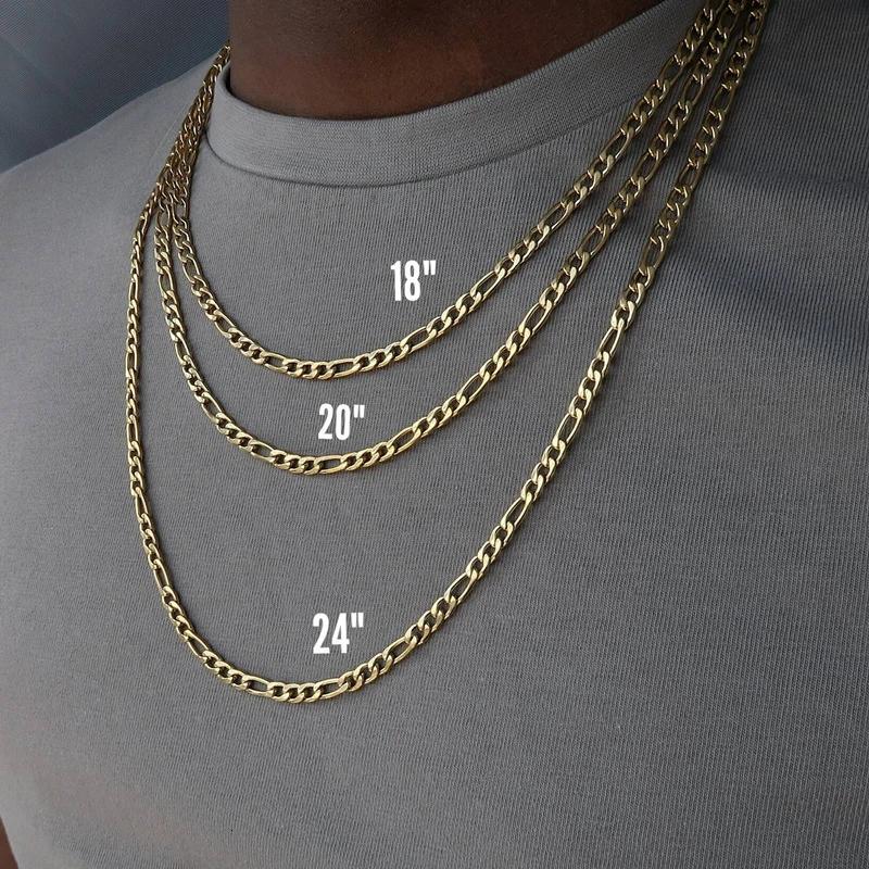 

18K Gold 4MM Figaro Chain Necklace For Women Men Fashion Hip Hop Punk Necklaces Jewelry Wholesale 40-75cm 40cm 16inches