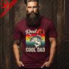 Retro Reel Cool Dad Fishing T-Shirt Vintage Sunset Stripes Bass Fish Print Shirtunisex Summer Casual Crewneck Cotton Short Sleeve