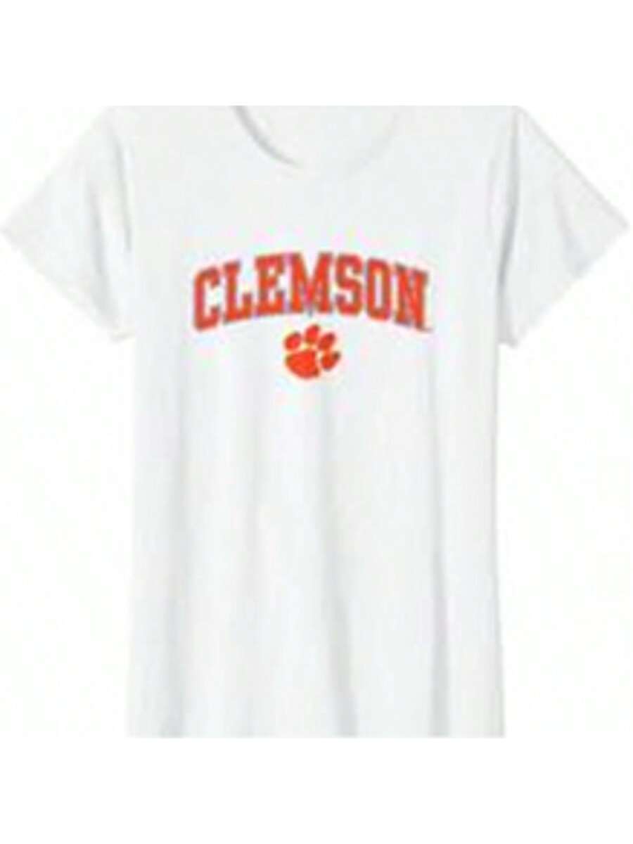 

Женская футболка Clemson Tigers с аркой на белом фоне, официально лицензированная XXXXXL чёрный
