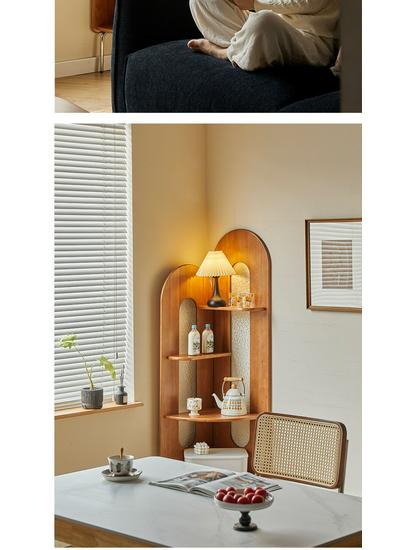 Chinese Solid Wood Corner Cabinet: Retro Bookcase & Sideboard Storage for Living Room