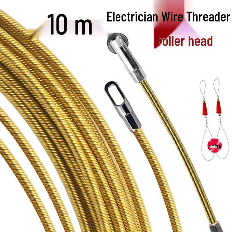 Elektriker Drahtzieher: Stahlfeder-Einziehband für verdeckte Glasfaserkabel mit Flachkopf