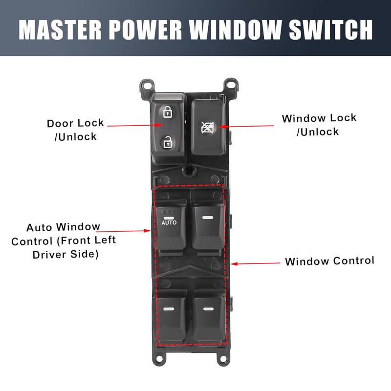 93570-1W155 Front Left Electric Master Control Power Lifter Window Switch For Kia Rio (4 Door) 2012 2013 2014 2015,935701W150