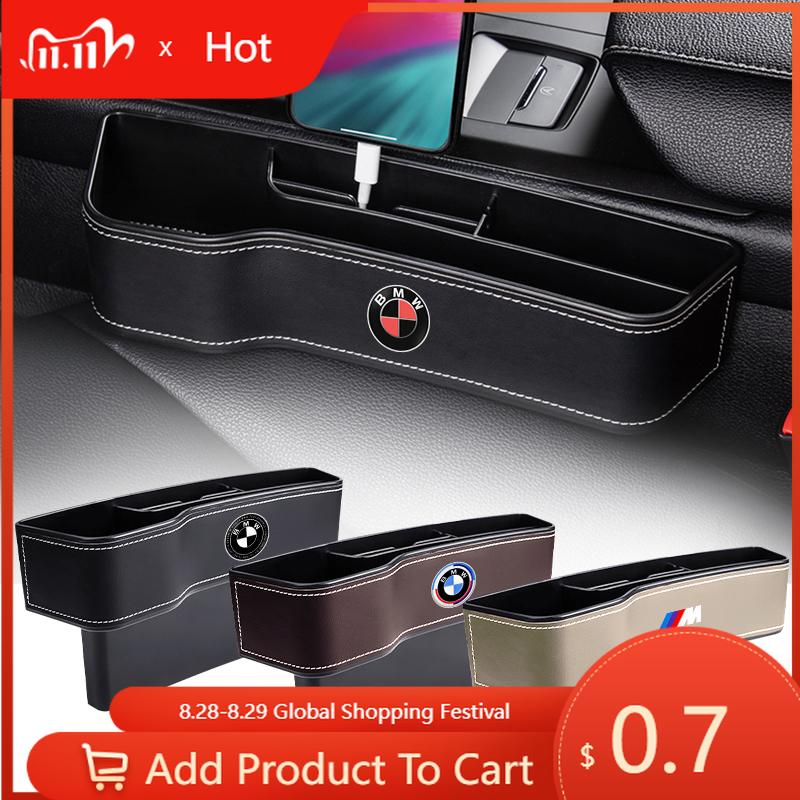 Car Sticker Leather Car Goods Seat Gap Storage Box Phone Keys Organizer For BMW 50th E39 E46 E90 E60 F10 F11 F20 F30 M 1 3 5 Ser