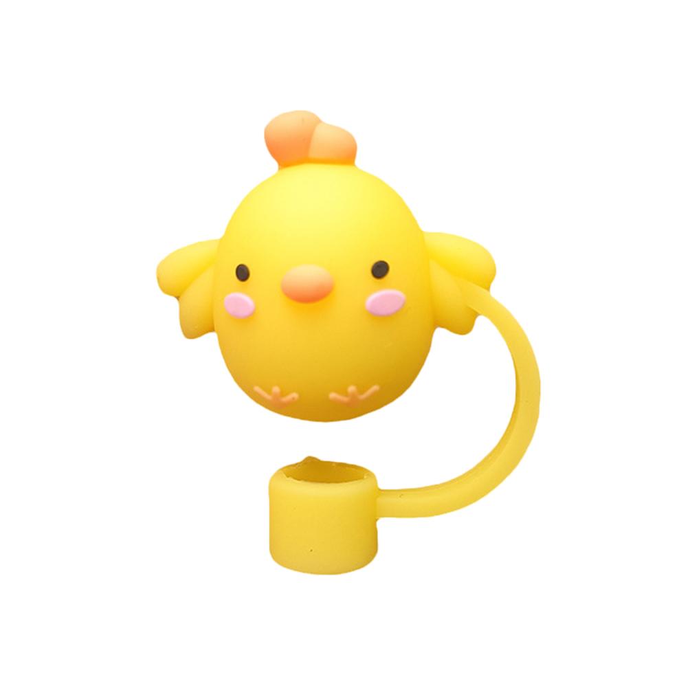 Cute Straw Sealing Covers Cartoon Silicone Straw Dustproof Tops Reusable for 6-8mm Washable Exquisite Gifts Cup Accessories