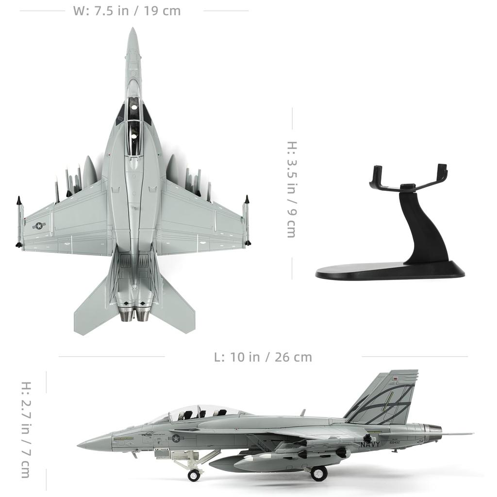 NUOTIE Ultimate Hornet Diecast Alloy Aircraft Model F18F Fighter Simulation Model Kit Military Aircraft Model with Bracket for Collection and Gift