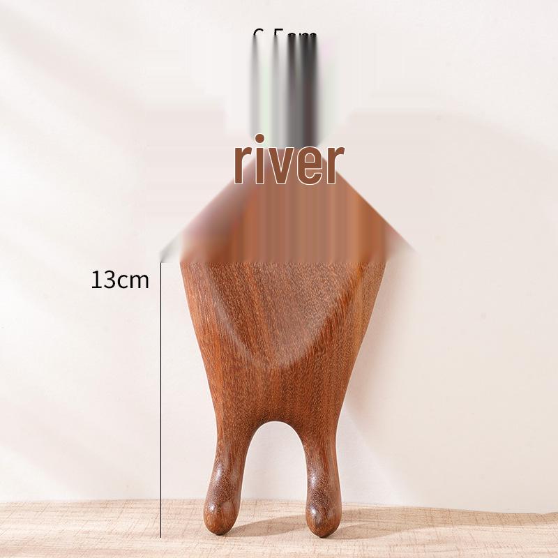 Golden Sandalwood Buddha Hand Massage Comb Gift Set - Elegant Elderly Gift for Double Ninth Festival, Five-Prong Wide-Tooth Design
