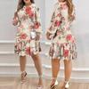Vestidos casuales de cuello redondo y manga larga de otoño e invierno a la moda para mujer